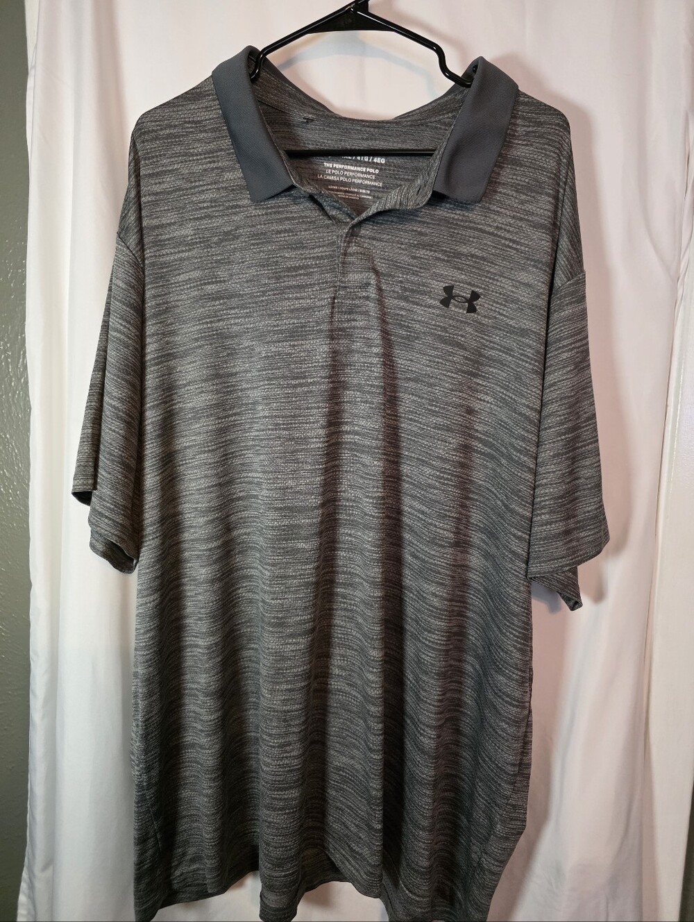 Under Armour The Performance Polo Mens 4XL Gray Heather Space Dye Golf Shirt